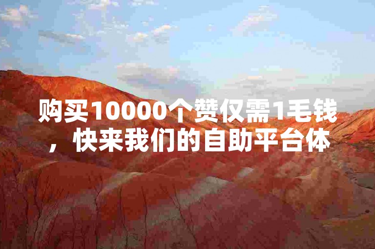 购买10000个赞仅需1毛钱，快来我们的自助平台体验哔哩哔哩点赞服务吧！