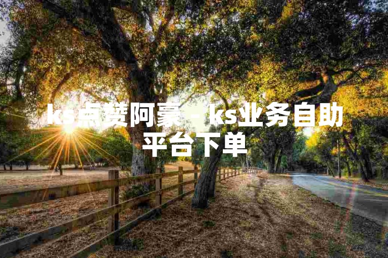 ks点赞阿豪 - ks业务自助平台下单