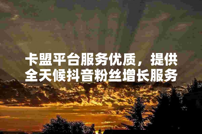 卡盟平台服务优质，提供全天候抖音粉丝增长服务及QQ超级会员优惠购买。