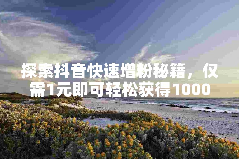 探索抖音快速增粉秘籍，仅需1元即可轻松获得1000名粉丝！