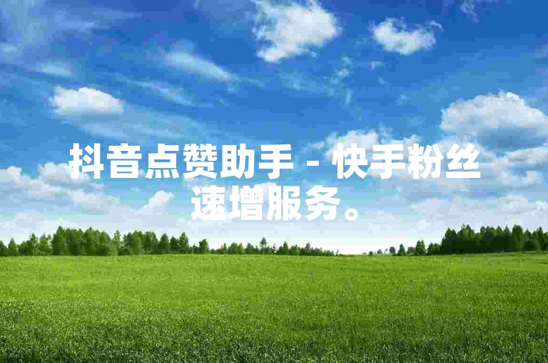 抖音点赞助手 - 快手粉丝速增服务。
