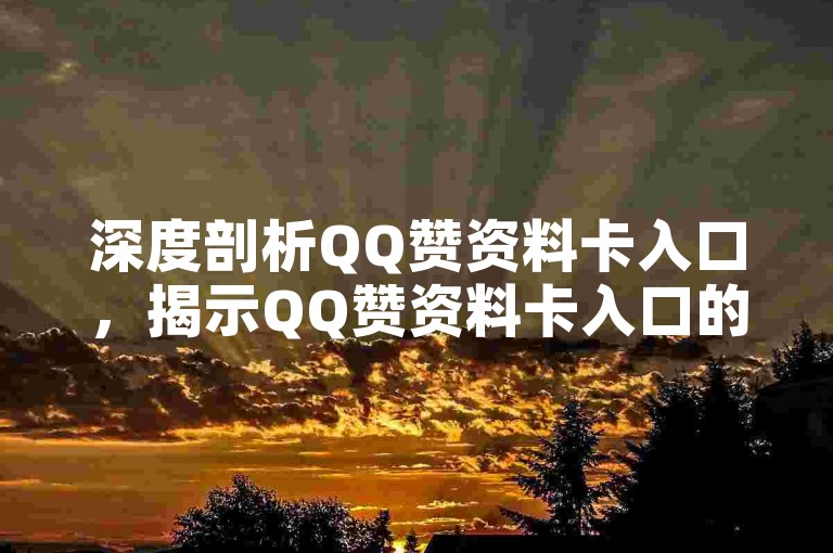 深度剖析QQ赞资料卡入口，揭示QQ赞资料卡入口的功能、操作流程及其带来的影响。