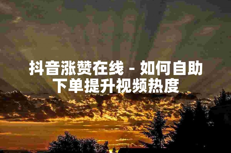 抖音涨赞在线 - 如何自助下单提升视频热度