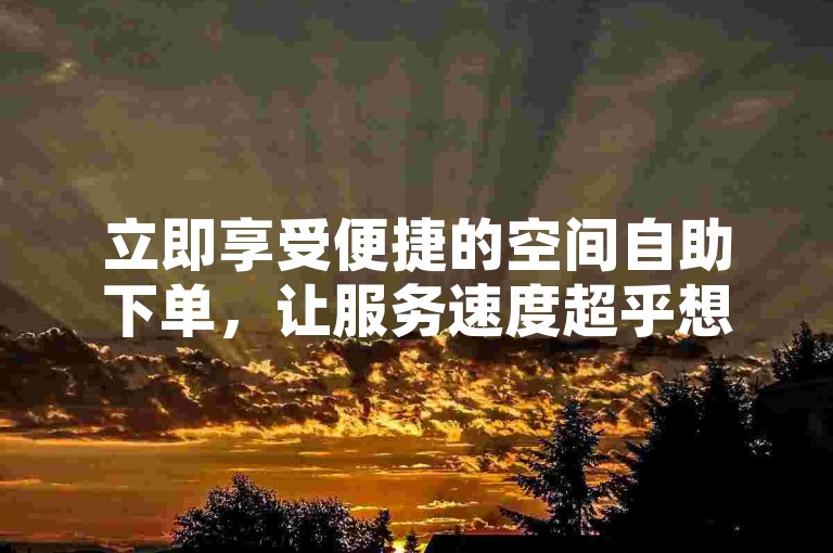 立即享受便捷的空间自助下单，让服务速度超乎想象。
