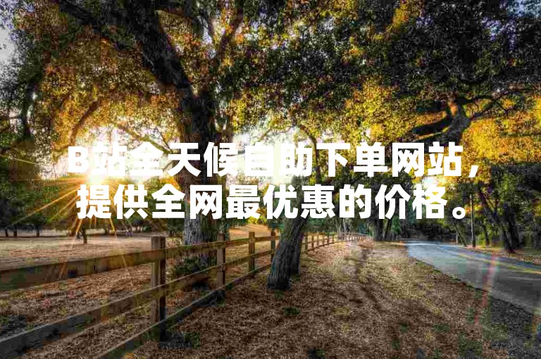 B站全天候自助下单网站，提供全网最优惠的价格。