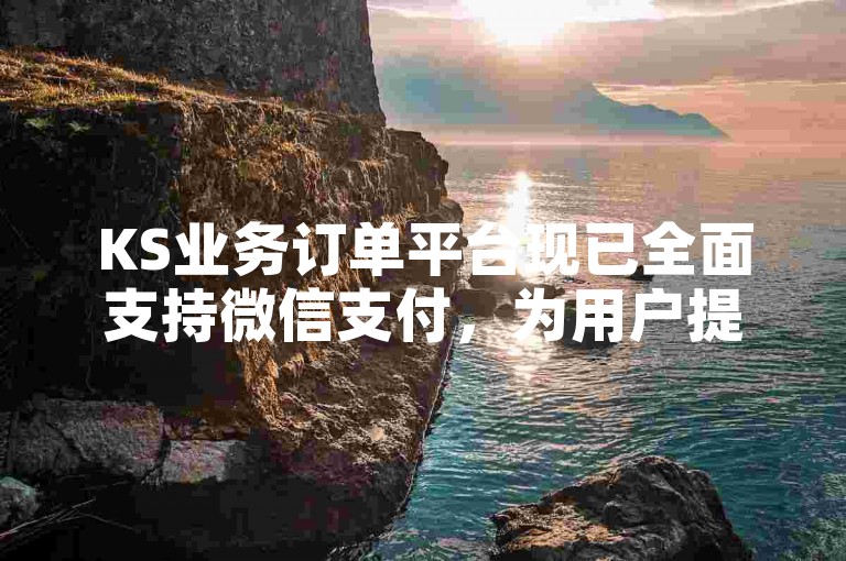 KS业务订单平台现已全面支持微信支付，为用户提供更加便捷的下单体验。