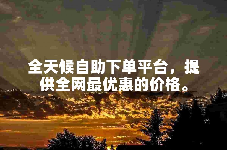 全天候自助下单平台，提供全网最优惠的价格。