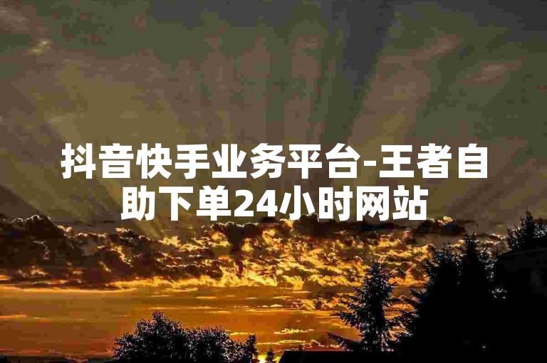抖音快手业务平台-王者自助下单24小时网站