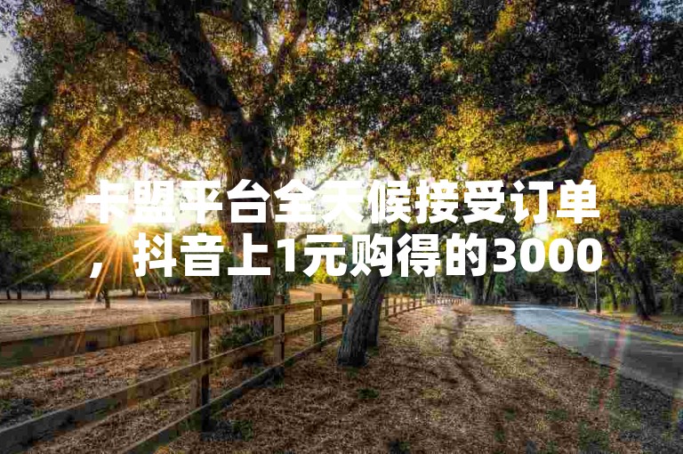 卡盟平台全天候接受订单，抖音上1元购得的3000粉丝质量究竟如何？