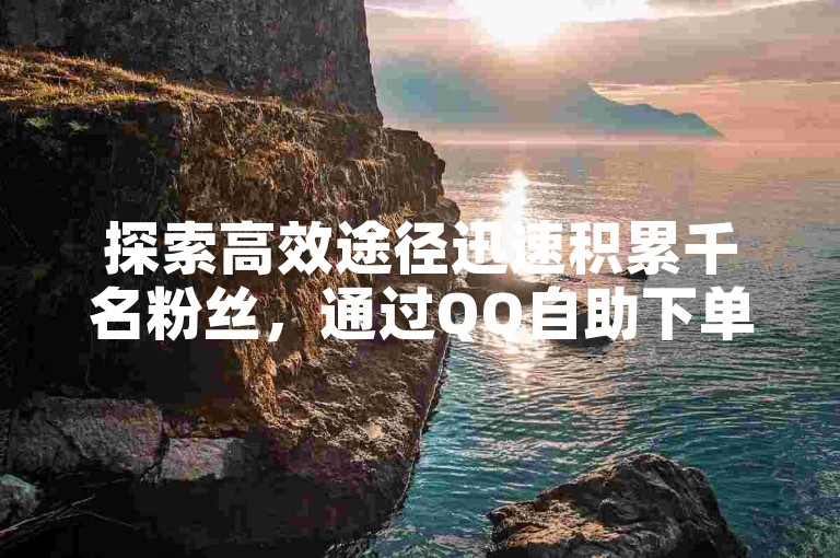 探索高效途径迅速积累千名粉丝，通过QQ自助下单平台实现目标。