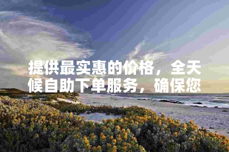 提供最实惠的价格，全天候自助下单服务，确保您享受全网最优的交易条件。