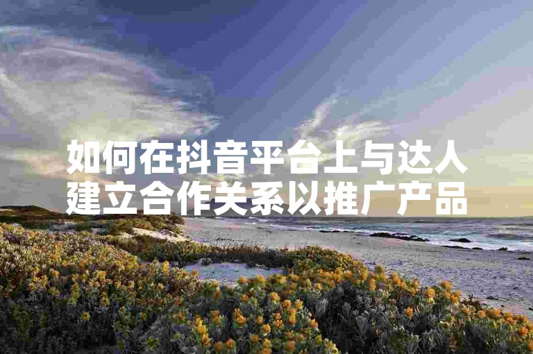 如何在抖音平台上与达人建立合作关系以推广产品或服务？