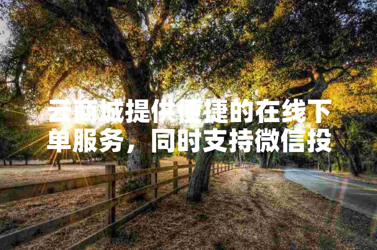 云商城提供便捷的在线下单服务，同时支持微信投票代投功能。