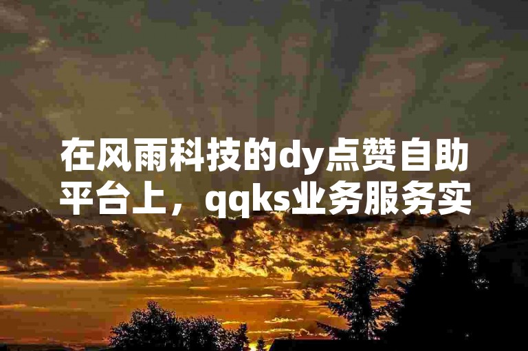 在风雨科技的dy点赞自助平台上，qqks业务服务实现了便捷的自助下单功能。