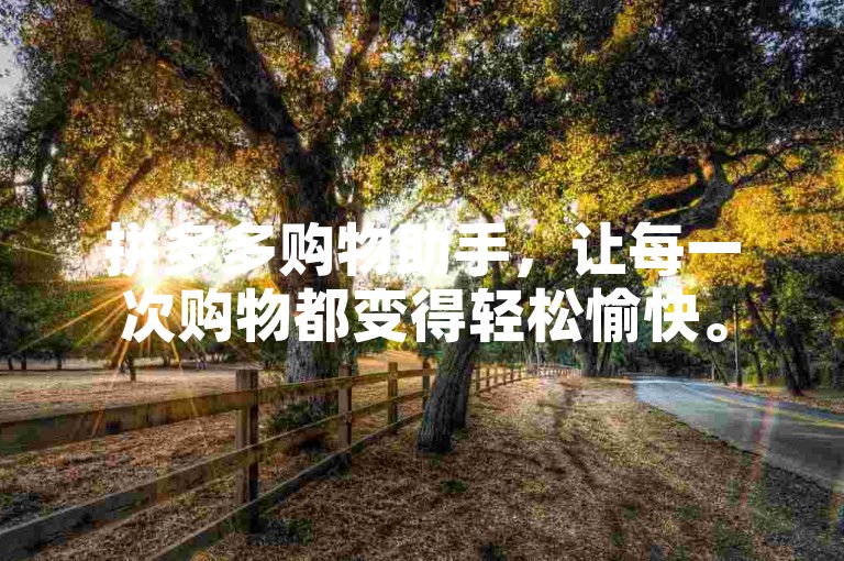 拼多多购物助手，让每一次购物都变得轻松愉快。