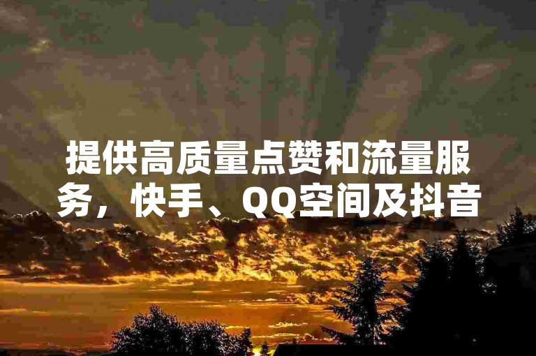 提供高质量点赞和流量服务，快手、QQ空间及抖音的优选推广伙伴，让你的社交媒体影响力迅速提升。