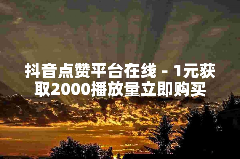 抖音点赞平台在线 - 1元获取2000播放量立即购买