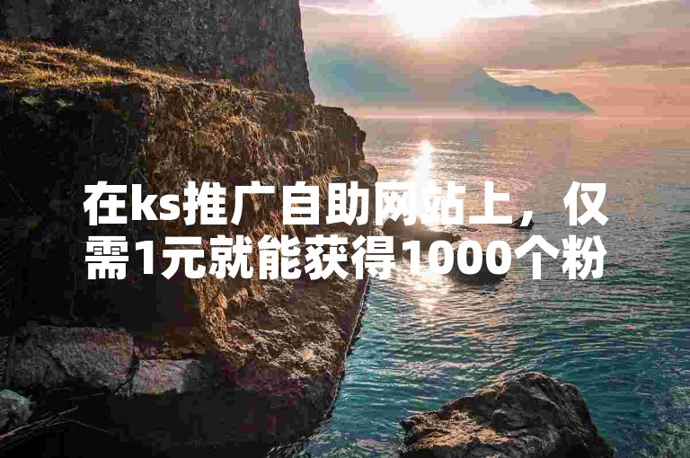 在ks推广自助网站上，仅需1元就能获得1000个粉丝，非常实惠。