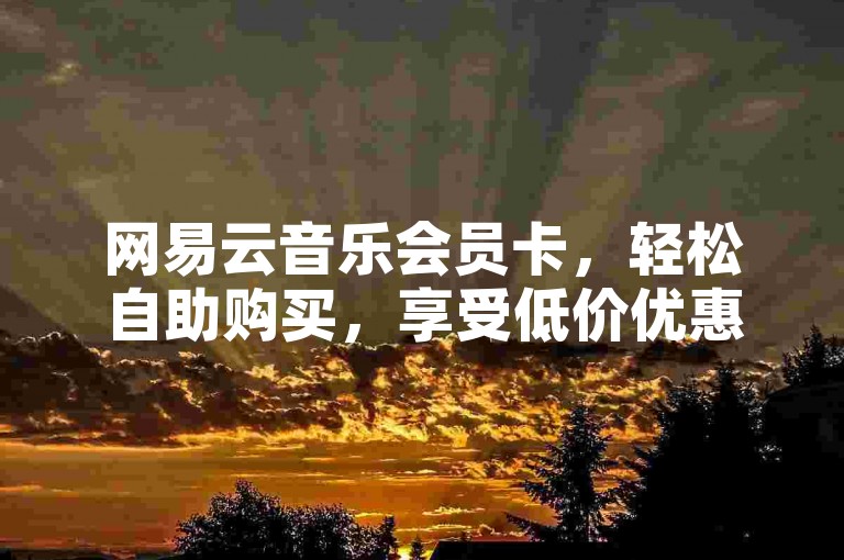 网易云音乐会员卡，轻松自助购买，享受低价优惠。