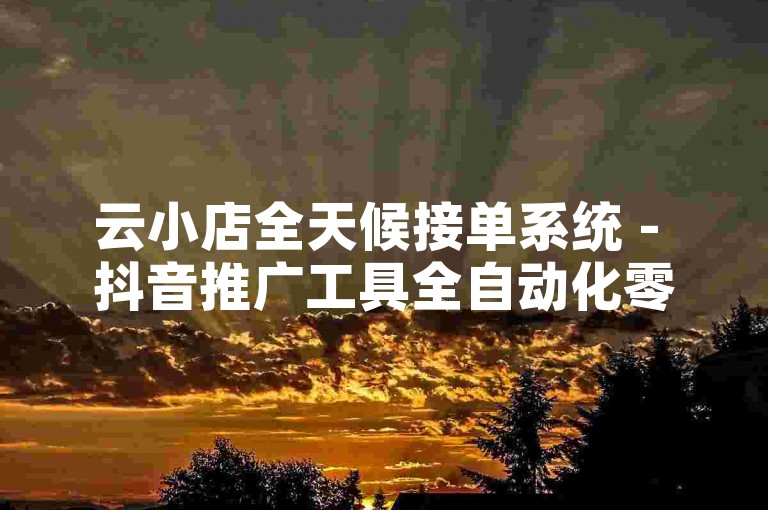 云小店全天候接单系统 - 抖音推广工具全自动化零成本