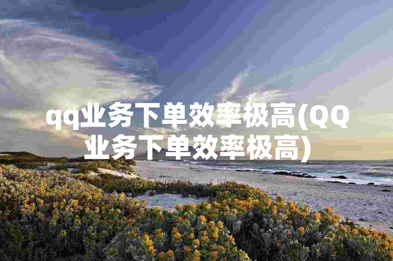 qq业务下单效率极高(QQ业务下单效率极高)