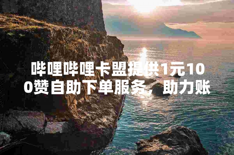 哔哩哔哩卡盟提供1元100赞自助下单服务，助力账号快速涨人气。