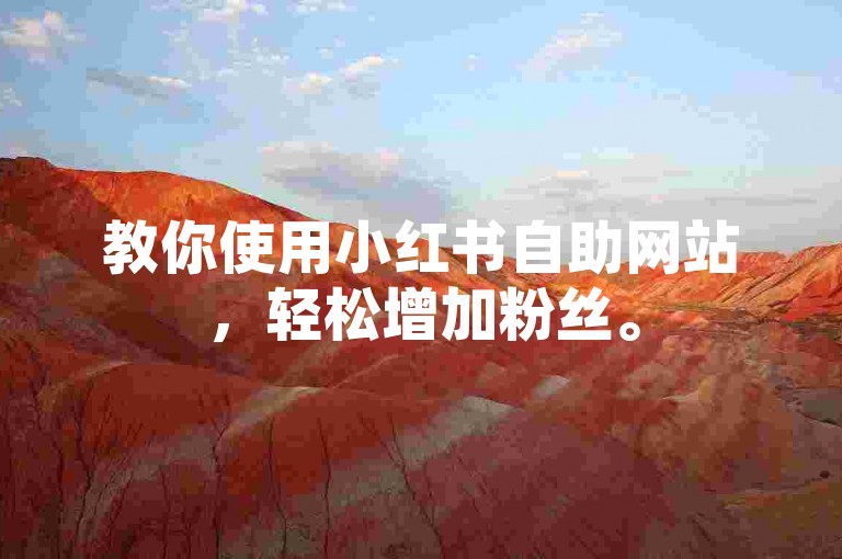 教你使用小红书自助网站，轻松增加粉丝。