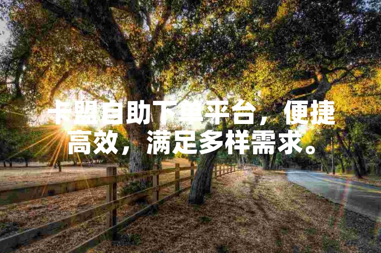 卡盟自助下单平台，便捷高效，满足多样需求。