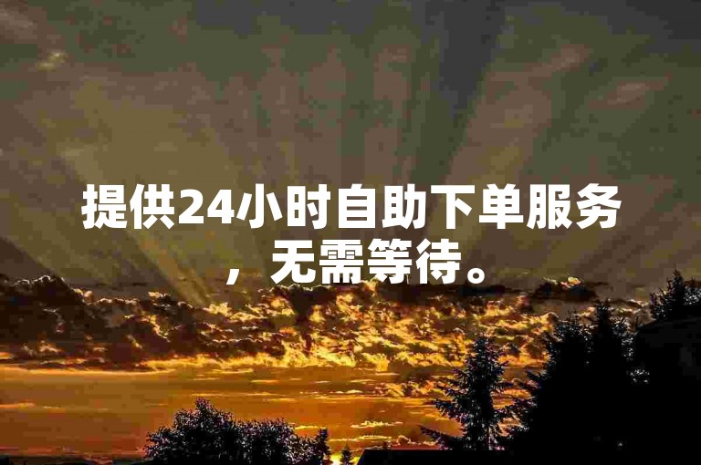 提供24小时自助下单服务，无需等待。