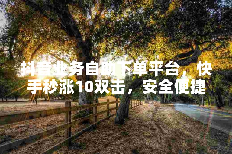 抖音业务自助下单平台，快手秒涨10双击，安全便捷。