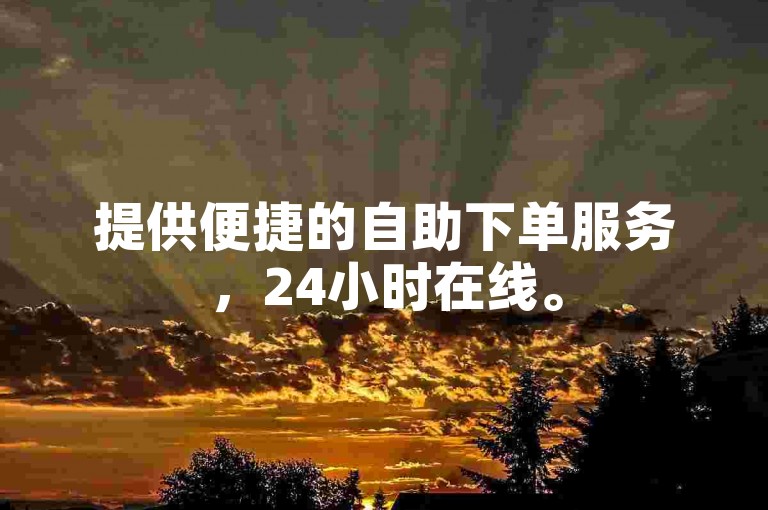 提供便捷的自助下单服务，24小时在线。