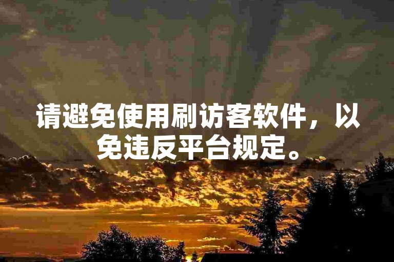 请避免使用刷访客软件，以免违反平台规定。