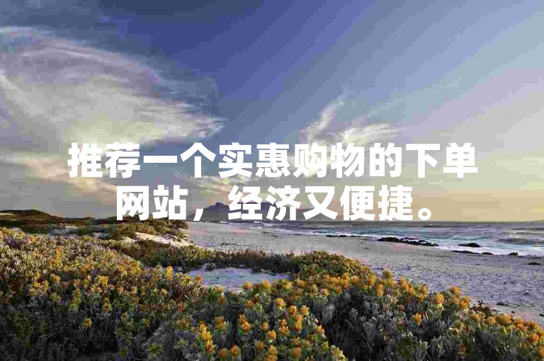 推荐一个实惠购物的下单网站，经济又便捷。