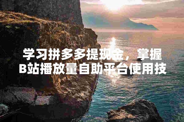 学习拼多多提现金，掌握B站播放量自助平台使用技巧。