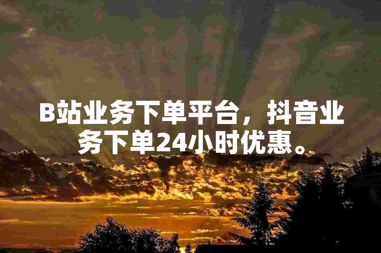 B站业务下单平台，抖音业务下单24小时优惠。