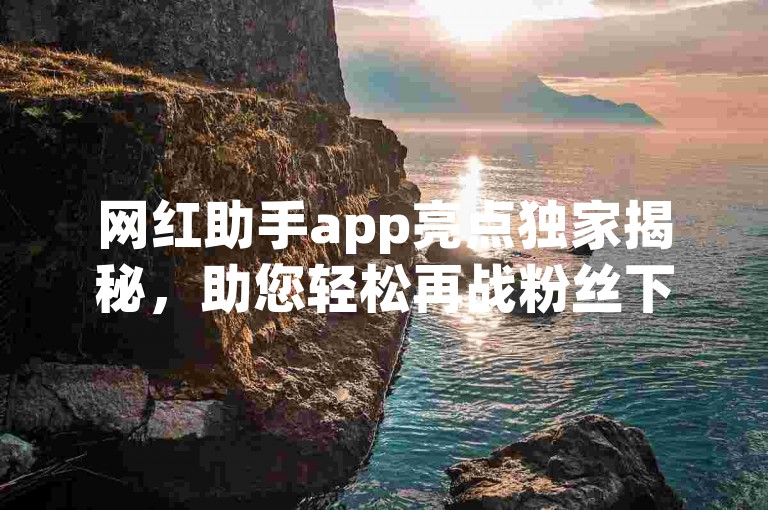 网红助手app亮点独家揭秘，助您轻松再战粉丝下单。