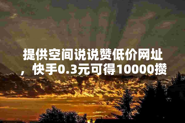 提供空间说说赞低价网址，快手0.3元可得10000攒。