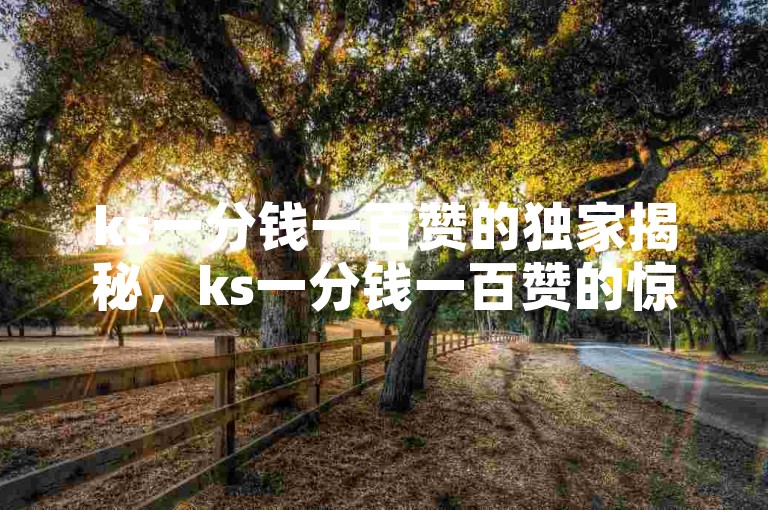 ks一分钱一百赞的独家揭秘，ks一分钱一百赞的惊人效果