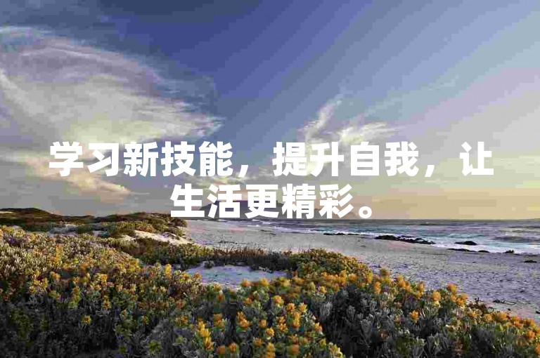 学习新技能，提升自我，让生活更精彩。