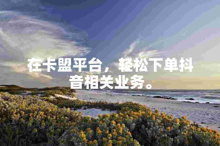 在卡盟平台，轻松下单抖音相关业务。