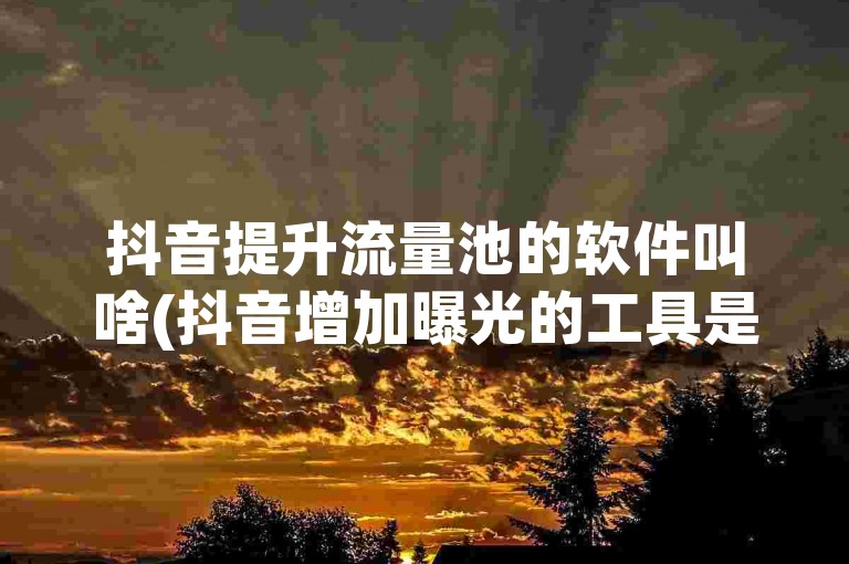 抖音提升流量池的软件叫啥(抖音增加曝光的工具是什么)