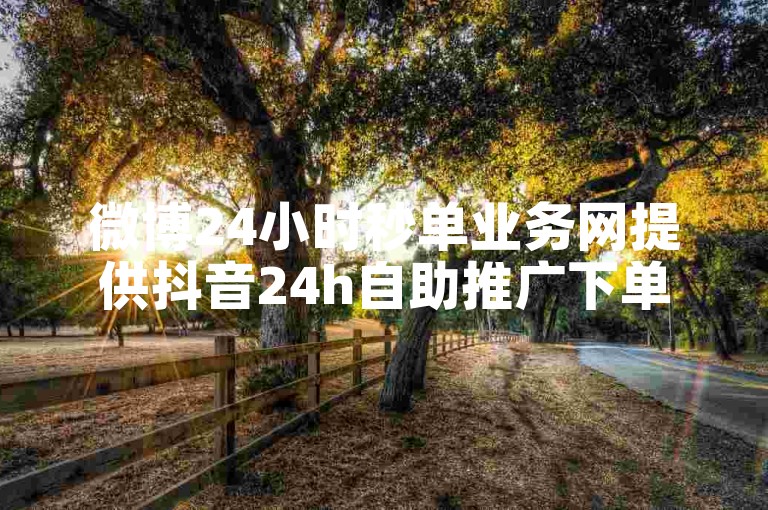微博24小时秒单业务网提供抖音24h自助推广下单服务。