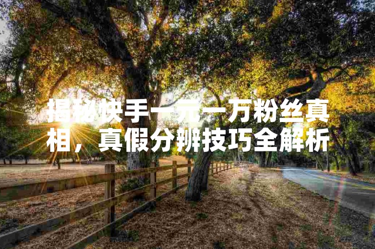 揭秘快手一元一万粉丝真相，真假分辨技巧全解析。