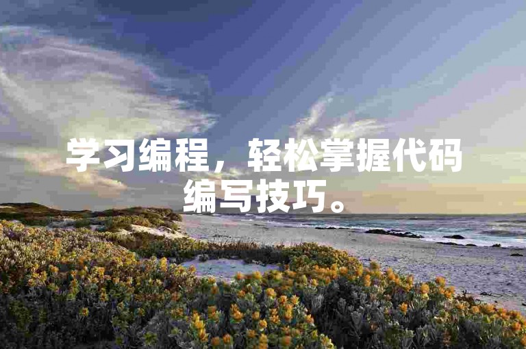 学习编程，轻松掌握代码编写技巧。