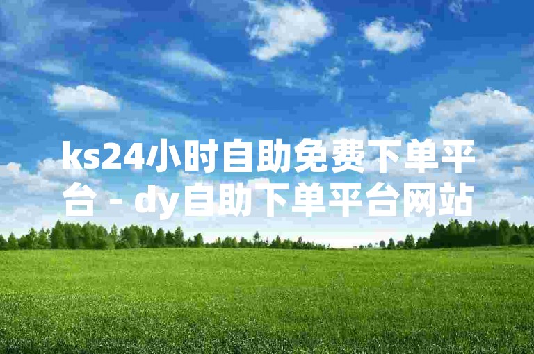 ks24小时自助免费下单平台 - dy自助下单平台网站抖音