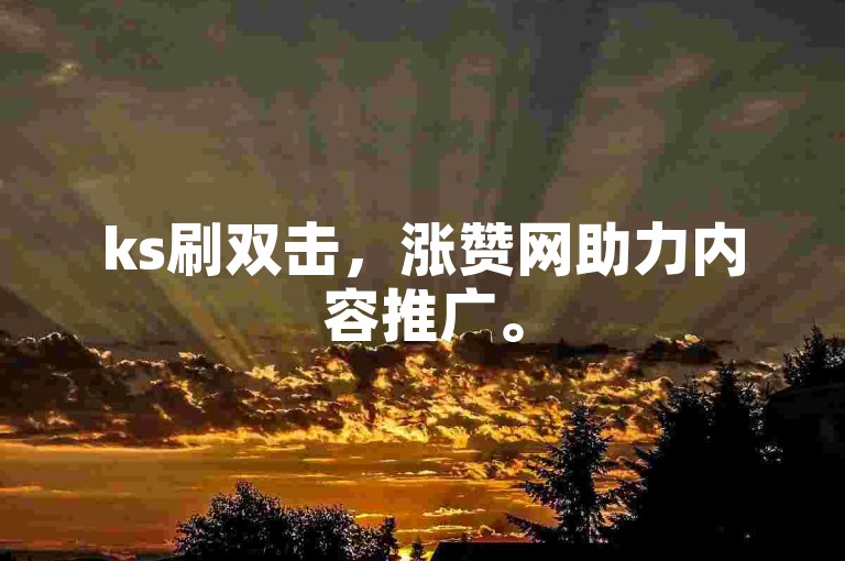 ks刷双击，涨赞网助力内容推广。