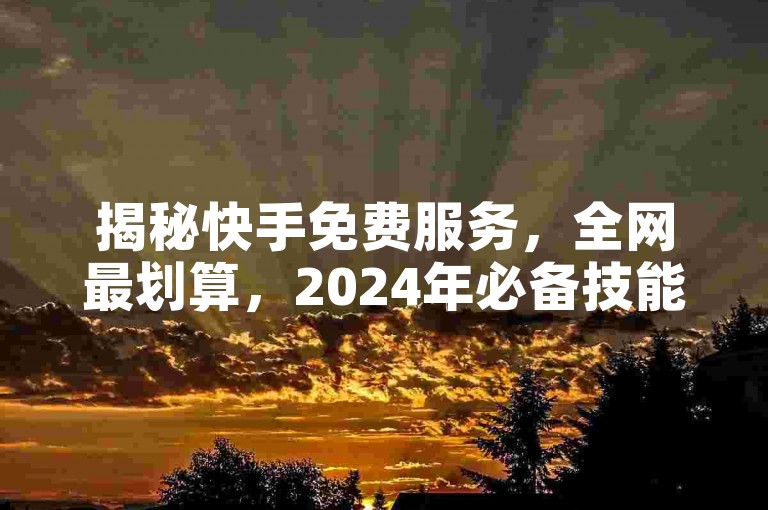 揭秘快手免费服务，全网最划算，2024年必备技能！
