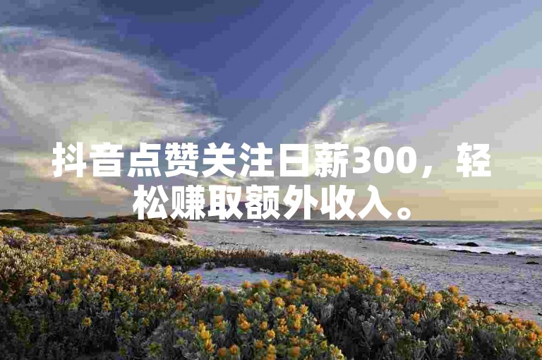 抖音点赞关注日薪300，轻松赚取额外收入。