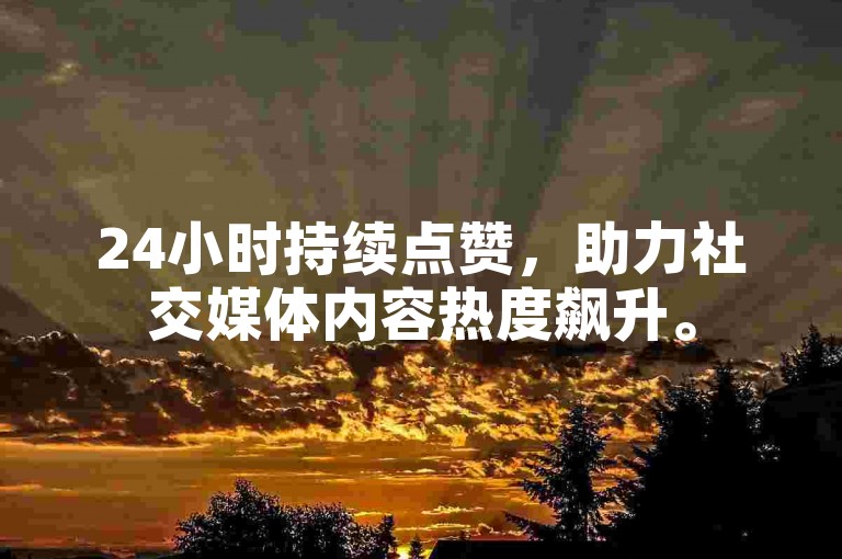 24小时持续点赞，助力社交媒体内容热度飙升。