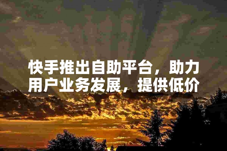快手推出自助平台，助力用户业务发展，提供低价服务。